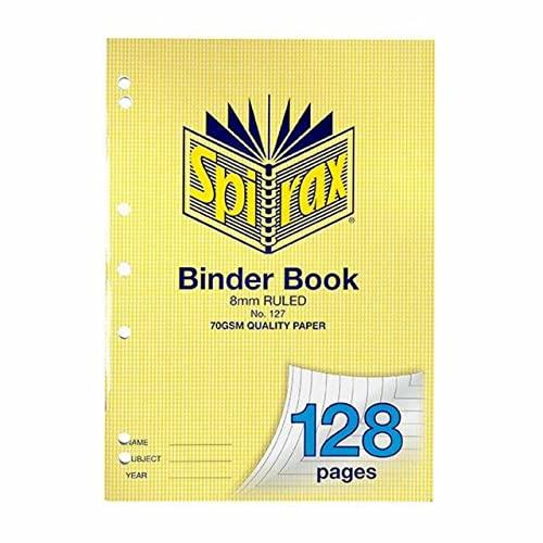 Spirax 127 A4 Binder Book with 8mm Ruling (128 Pages)