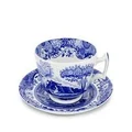 Portmeirion Home & Gifts Cup and Saucer, Blue & White, 0.28L-10floz