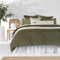 Bambury Sloane Quilt Cover Set, Super King Bed, Olive