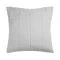 Bambury French Flax Linen Quilted Euro Pillow Sham, Silver
