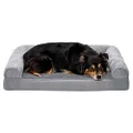 FurHaven Pet Dog Bed | Orthopedic Ultra Plush Sofa-Style Couch Pet Bed for Dogs & Cats, Gray, Large