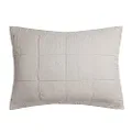 Bambury French Flax Linen Quilted Pillow Sham, Pebble