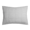 Bambury French Flax Linen Quilted Pillow Sham, Silver