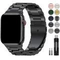 EPULY Compatible with Apple Watch Band with Case 44mm 42mm,Stainless Steel Metal Wristband Compatible with iWatch Series 4/3/2/1 Black