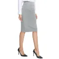 Urban CoCo Women's Elastic Waist Stretch Bodycon Midi Pencil Skirt (XL, Light Gray)