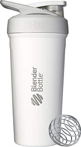 BlenderBottle Strada Insulated Shaker Bottle with Locking Lid, 24-Ounce, White