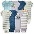 Gerber unisex baby 8-Pack Short Sleeve Onesies Bodysuits and Toddler T Shirt Set, Dinosaur Blue, 3-6 Months UK