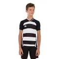 Canterbury of New Zealand Boys' Vapodri Evader Hooped Rugby Jersey, Black/White, 8(S)
