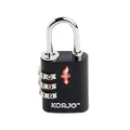 Korjo Combilock Travel Lock 2-Pack, TSA Authorized, Included 2 Locks, Black