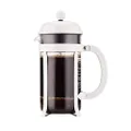 Bodum 34oz Chambord French Press Coffee Maker, High-Heat Borosilicate Glass, Stainless Steel, White – Made in Portugal