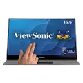ViewSonic TD1655 15.6 Inch FHD 1080p IPS Touch Portable Monitor with 10-point multi-touch, Tilt Ergonomics, USB-C, Eye-Care, Dual Speaker, Lightweight