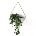 Umbra 470752-524 Trigg Hanging Planter Vase & Geometric Wall Decor Container - Great for Succulent Plants, Air Plant, Mini Cactus, Faux Plants and More, White Ceramic/Brass Large