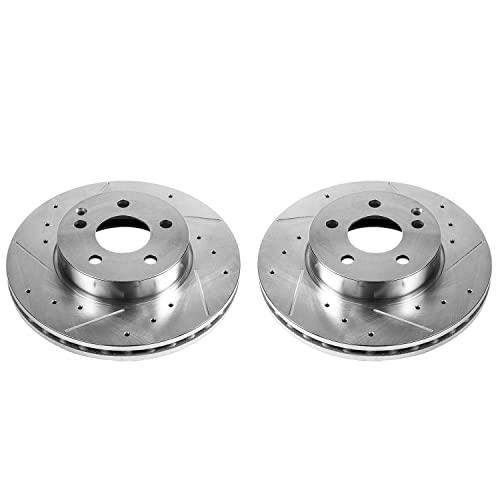Powerstop Front Cross Drilled Disc Rotor Compatible for Mercedes, 295 mm Size