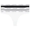 Calvin Klein Women's Carousel Thong 3 Pack Black/White/Grey XL