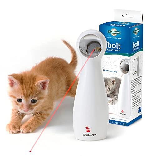 PetSafe Bolt - Automatic, Interactive Laser Cat Toy - Adjustable Laser with Random Patterns - 2 Play Modes, Off-White, S (Pack of 1), PTY45-14271