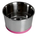 Rogz Slurp Stainless Steel Durable Non Slip Dog Bowl Pink Large