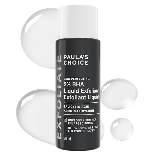 Paula's Choice Skin Perfecting 2% BHA Liquid Salicylic Acid Exfoliant, Gentle Facial Exfoliator for Blackheads, Large Pores, Wrinkles & Fine Lines, Travel Size, 30 mL Bottle