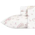 Laura Ashley Sateen Collection Sheet Set-100% Cotton, Silky Smooth & Luminous Sheen, Wrinkle-Resistant Bedding, Queen, Bristol Paisley