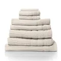 Royal Comfort Luxury Bath Towels Set Egyptian Cotton 600GSM Ultra Soft and Absorbent - 2 x Bath Towels, 2 x Hand Towels, 2 x Face Towels, 1 x Bath Mat, 1 x Hand Glove (Beige, 8 Piece Set)