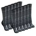 Dickies Women's Dri-Tech Moisture Control Crew Socks Multipack, Black Marl (12 Pairs), 6-9