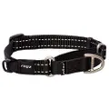 Rogz Webbed Control Obedience Dog Collar Black Medium