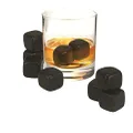 Avanti Whisky Rocks with Velvet Pouch and Box 9 Piece Set, Black Granite