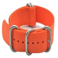 ArtStyle Watch Band with 1.5mm Thickness Quality Nylon Strap and Heavy Duty Brushed Buckle, Orange, 22mm, Simple