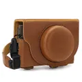 MegaGear Sony Cyber-Shot DSC-RX100 VII MegaGear MG1732 Ever Ready Leather Camera Case Compatible with Sony Cyber-Shot DSC-RX100 VII - Light Brown Camera Case, Light Brown (MG1732)