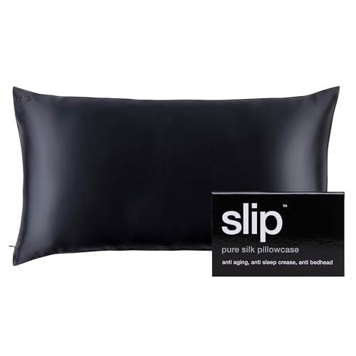 Slip Pure Silk Zippered Pillowcase, Black, King