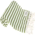 Bersuse 100% Cotton Malibu Turkish Towel - 37X70 Inches, Olive Green
