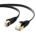 Edimax 26634 CAT7 10GbE Shielded Flat Network Cable, 1m Length, Black