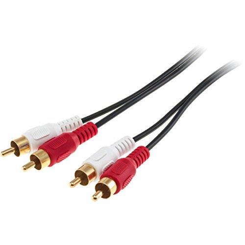 LA3038 Pro2 20M 2X RCA Plug to 2X RCA Plug Lead Gold Plated Plugs Gold Plated Plugs, Black Molding