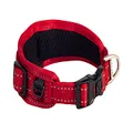 Rogz Classic Non Shift Padded Dog Collar with Rogloc Red Large