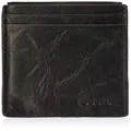 Fossil Men's Leather Minimalist Magnetic Card Case with Money Clip Front Pocket Wallet, Neel Black, One Size