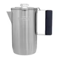 Stanley Cool Grip Camp Coffee Percolator 1.1QT, Stainless Steel Wide Mouth Coffee Press, Large Capacity, Ergonomic Handle, Dishwasher Safe