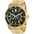 Invicta Men's Pro Diver Collection Chronograph 18k Gold-Plated Watch (Model: 0072, 21954, 21958), Gold & Black, 48mm, Chronograph