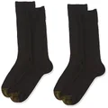 Gold Toe Men's Comfort Top Rayon Bamboo Crew Socks, 2 Pairs Dress Socks, Black, 10 13 US