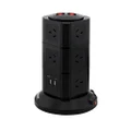 SAFEMORE Origin 3L+ - USB Power Strip 10-Outlet Charging Station with 4 Smart USB Ports and 2-Metres Power Cord (Black)