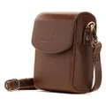 MegaGear MG1429 Panasonic Lumix DC-ZS200, Leica C-Lux Leather Camera Case with Strap - Dark Brown