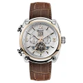 Ingersoll Men's Automatic Michigan White Dial Automatic Watch for Men with Rose Gold/Silver Case and Brown Leather Strap analog Display and Leather Strap, I01103