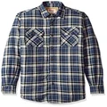 Wrangler Men's Long Sleeve Sherpa Lined Jacket Button Down Shirt, Mood Indigo, Large US
