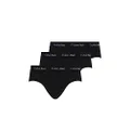 Calvin Klein Men's Underwear Cotton Stretch Hip Brief 3 Pack, Black, Small