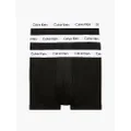 Calvin Klein Men's Cotton Stretch Low Rise Trunk 3 Pack, Black, Medium