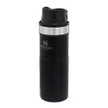 STANLEY Trigger Action Travel Mug 0.47L Matt Black – Keeps Hot for 7 Hours - BPA-Free Stainless Steel Thermos Travel Mug for Hot Drinks - Leakproof Reusable Coffee Cups