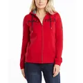 Nautica Women's Go-to Signature Cotton Full-Zip Logo Hoodie, Nautica Red, Medium