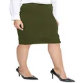 Urban Coco Women's Elastic Waist Stretch Bodycon Midi Pencil Skirt, Army Green, Small