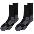 Explorer Men's Tough Work Dual Layer Crew Socks - 2 Pack, Black (2 Pack), 11+ / Large