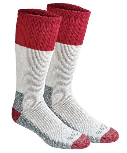 Dickies Men's High Bulk Acrylic Thermal Boot Crew Socks Multipack, Red (2 Pairs), 6-12