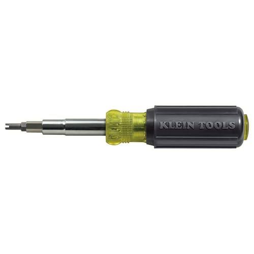 Klein Tools 32527 Multi-Bit Screwdriver/Nut Driver, 11-in-1 with Phillips, Slotted, Square, and Schrader Bits and Nut Drivers
