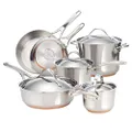 Anolon Nouvelle Copper Stainless Steel 10-Piece Cookware Set Silver